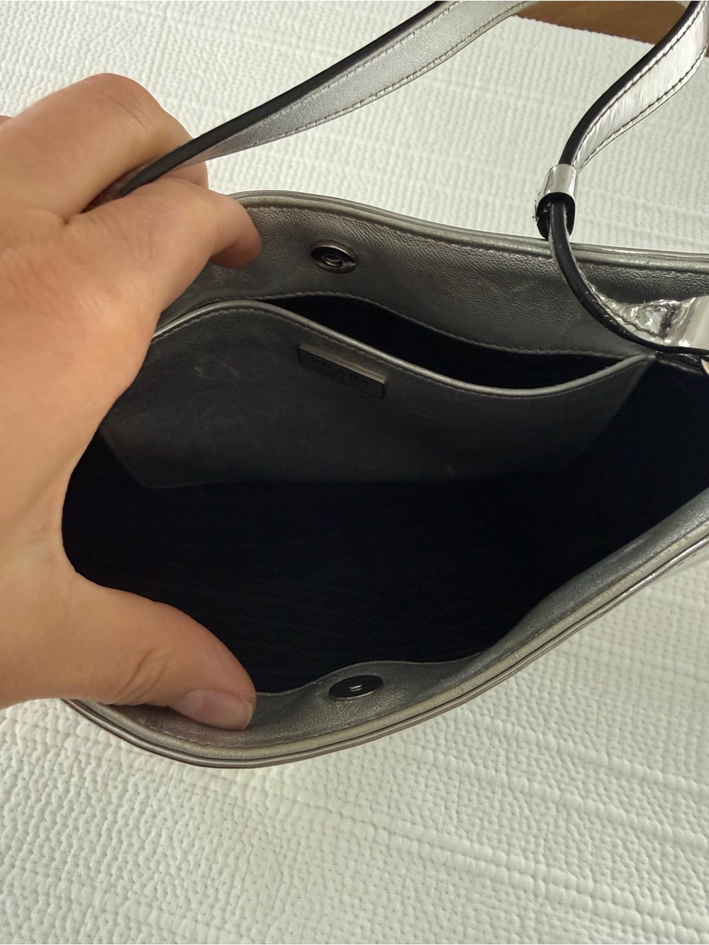 Prada Cleo Shoulder Bag Spazzolato Silver - Picture 8 of 11
